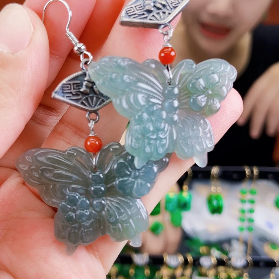 翡翠未镶嵌耳饰饰品