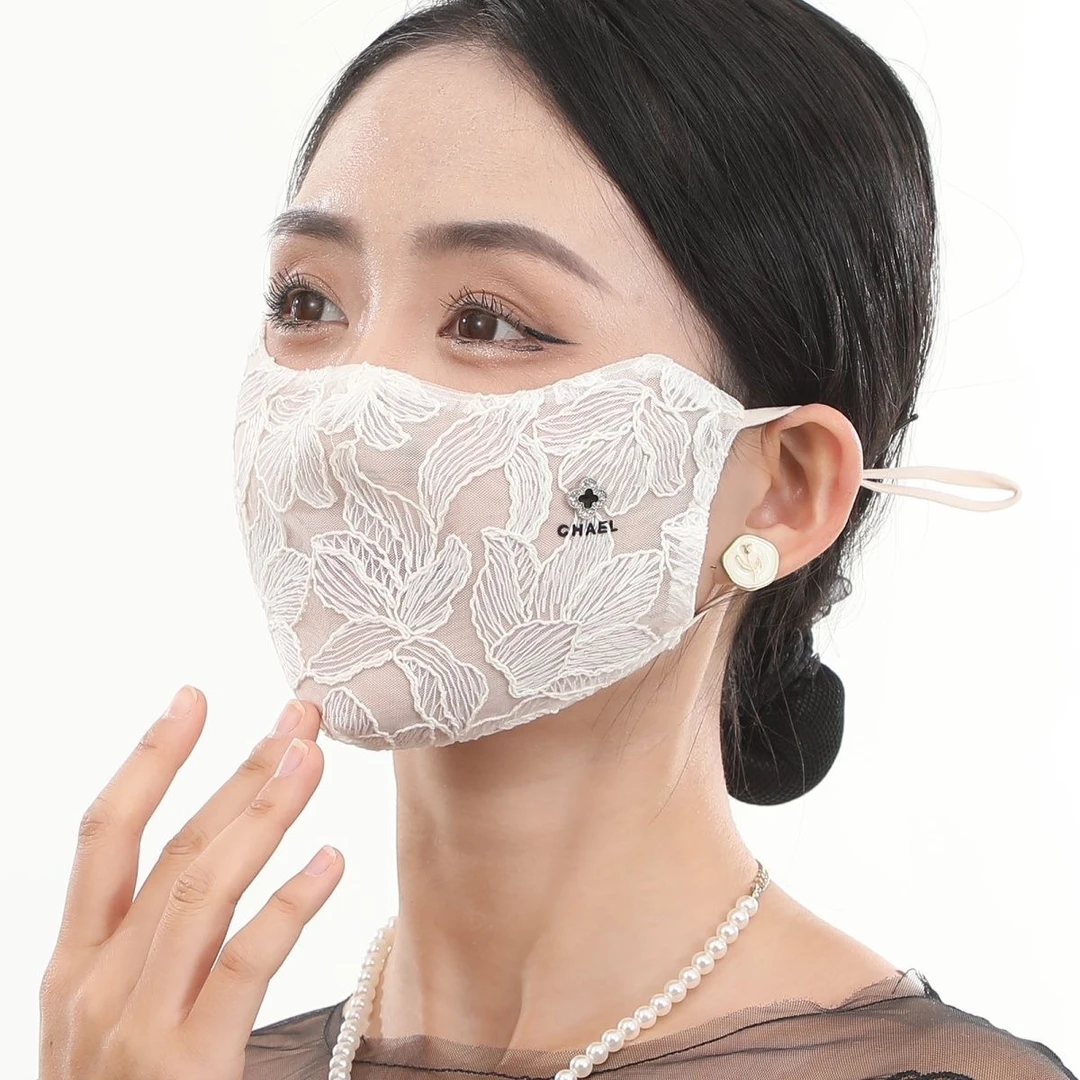 夏季国风立体美人花刺绣遮阳防晒口罩透气蕾丝薄款面罩立体护眼角