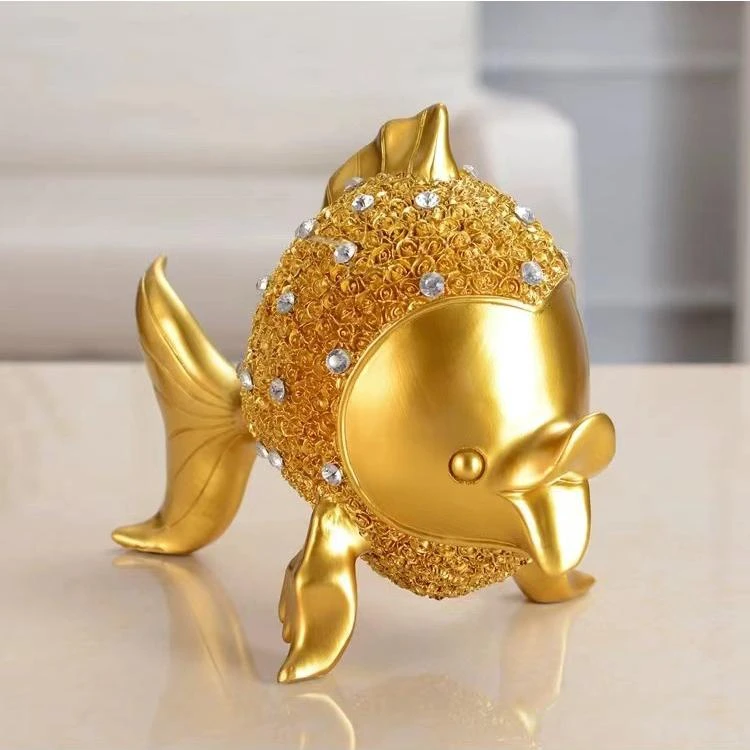 新中式轻奢年年有余树脂摆件家居客厅酒柜装饰品新春佳节送礼摆设