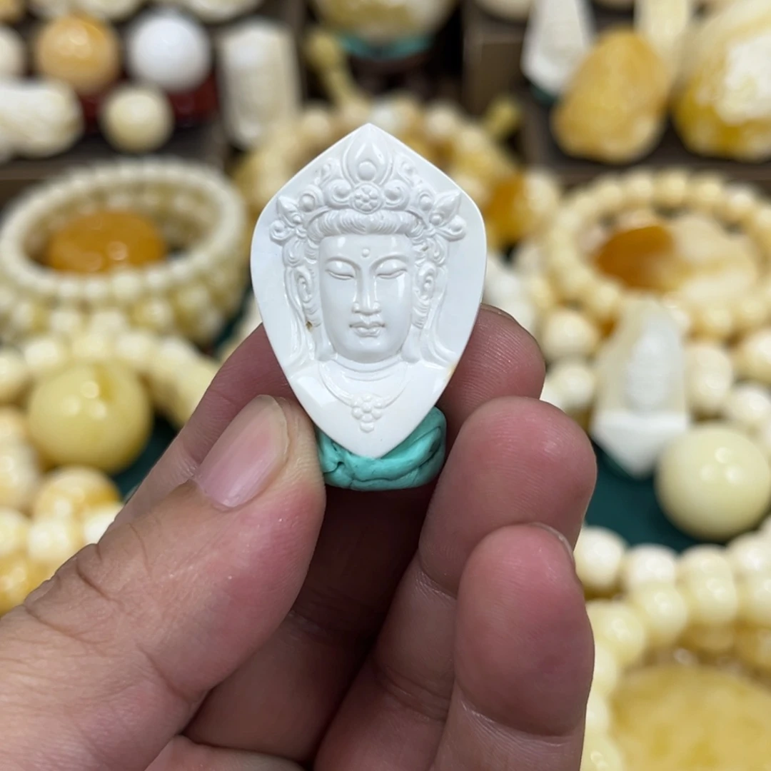 琥珀手链未镶嵌油漆白观音