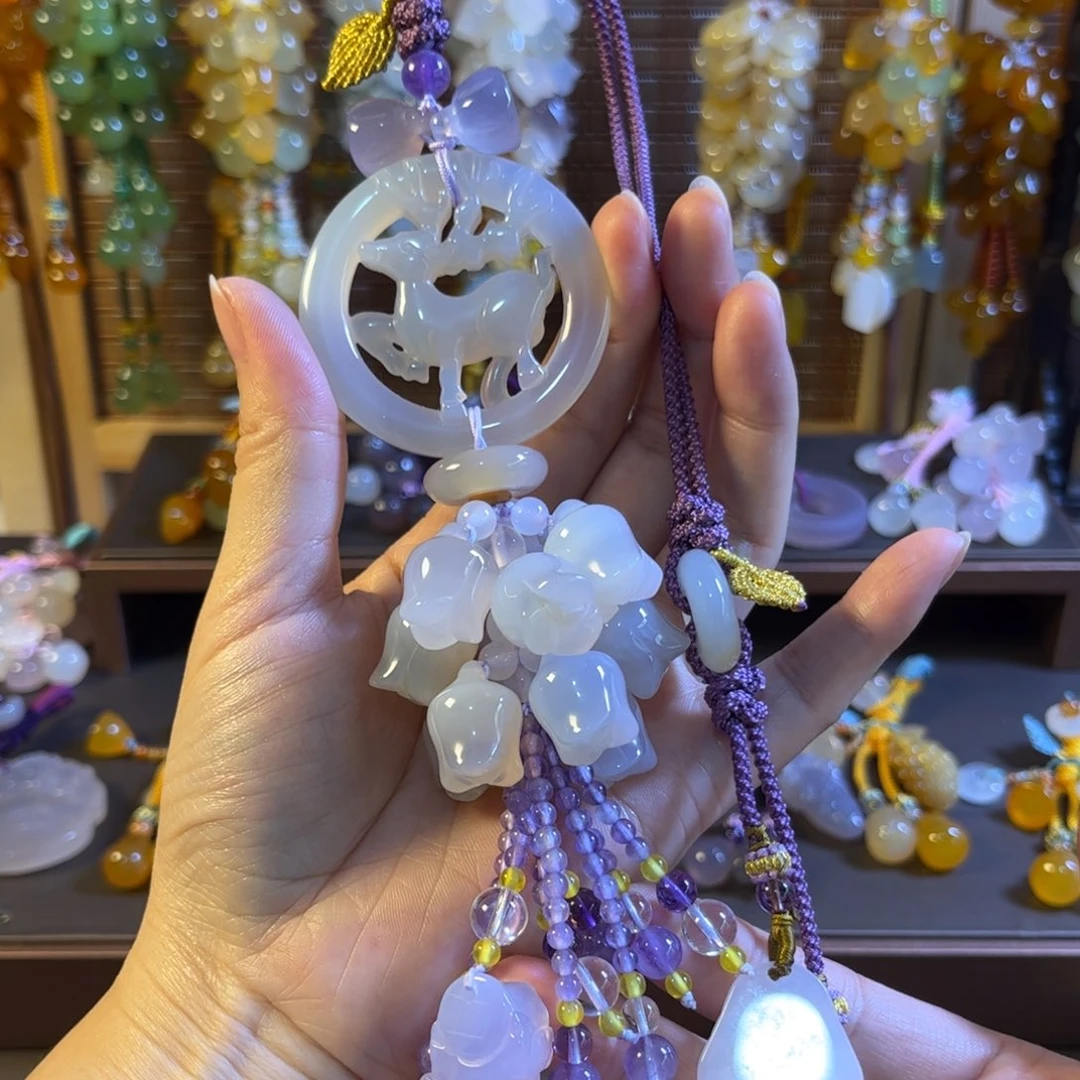 q****玛瑙/玉髓车挂未镶嵌汽车挂件福利款