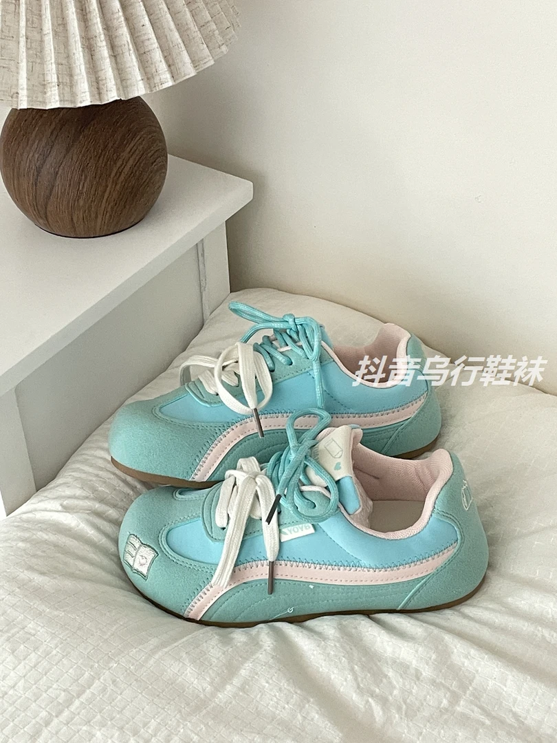 多巴胺德训女2025春夏新款网面小白透气休闲运动德训鞋女款百搭