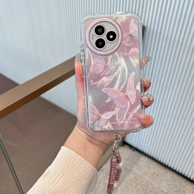 适用红米k80至尊版手机壳新款高级感羽纱蝴蝶女款全包防摔网红ins