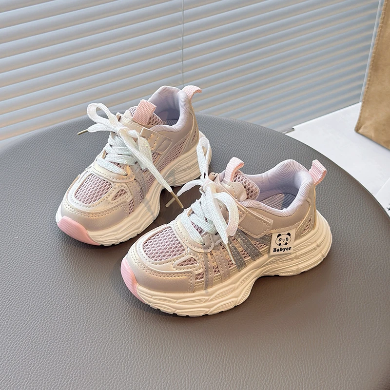 ABC女童运动鞋2025春秋新款儿童时尚软底休闲鞋女童透气运动童鞋