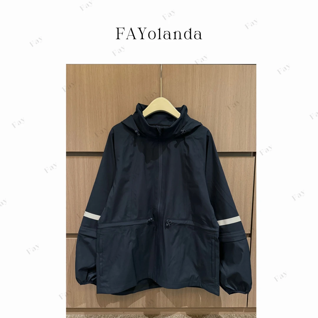 FAY | 多功能抽绳连帽风衣外套（3H0085）