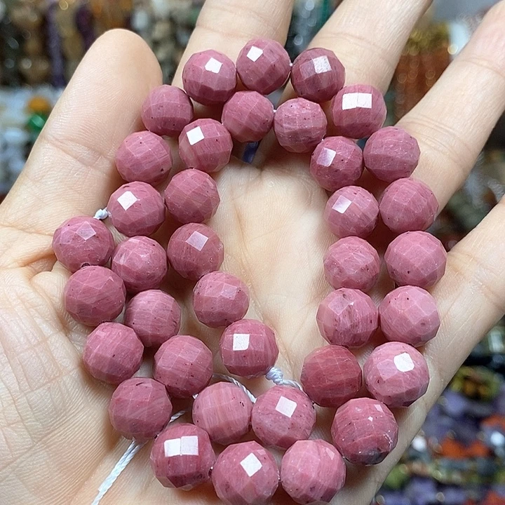 玛瑙/玉髓未镶嵌珠宝半成品天然红木纹切面卡10mm