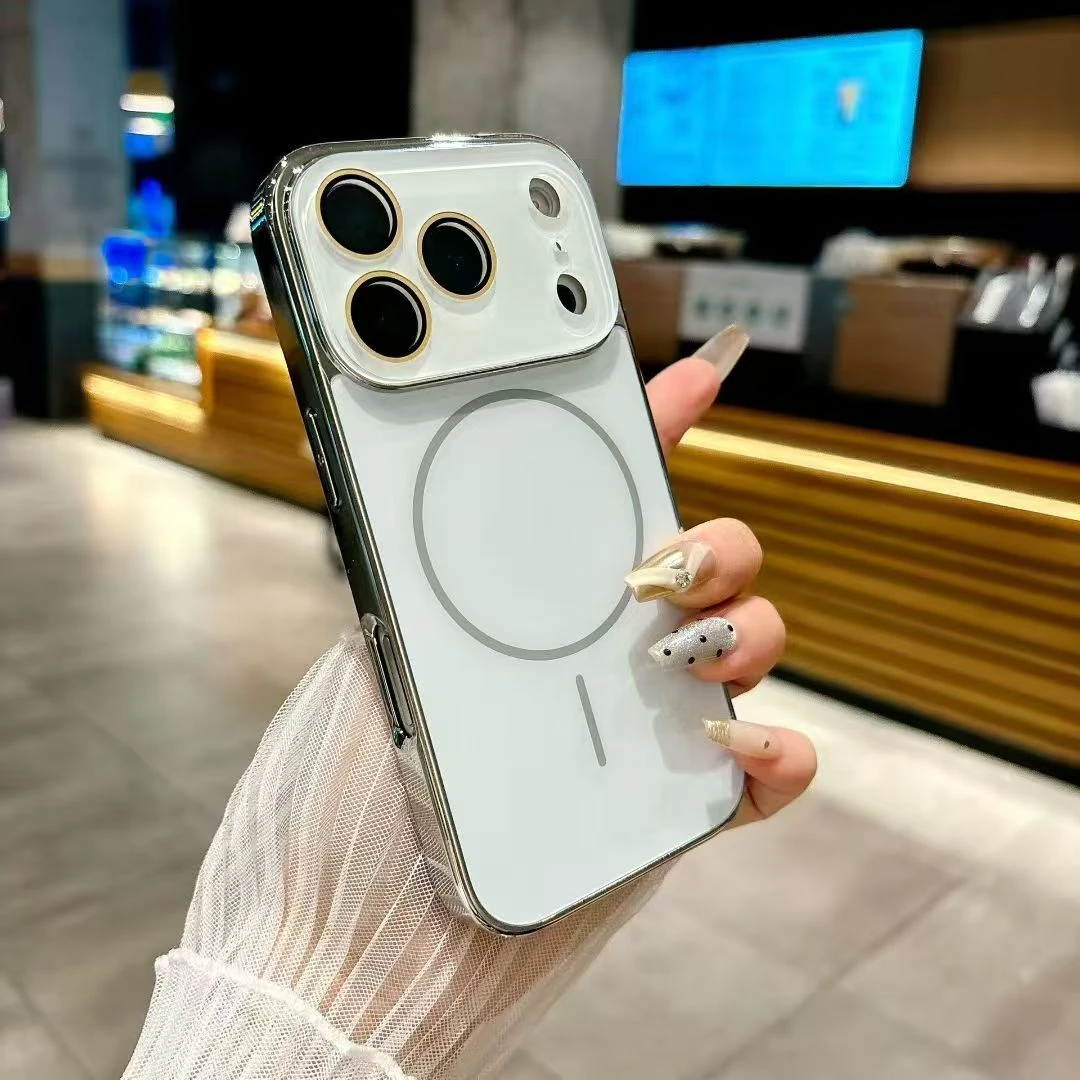 新款磁吸大视窗磨砂适用苹果17promax手机壳16pro情侣款15防摔