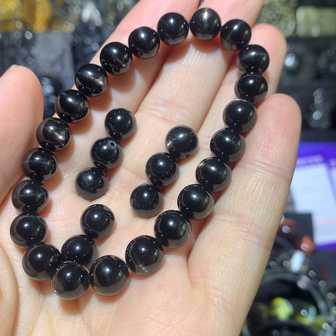 小***黑辉石未镶嵌手串手串定制