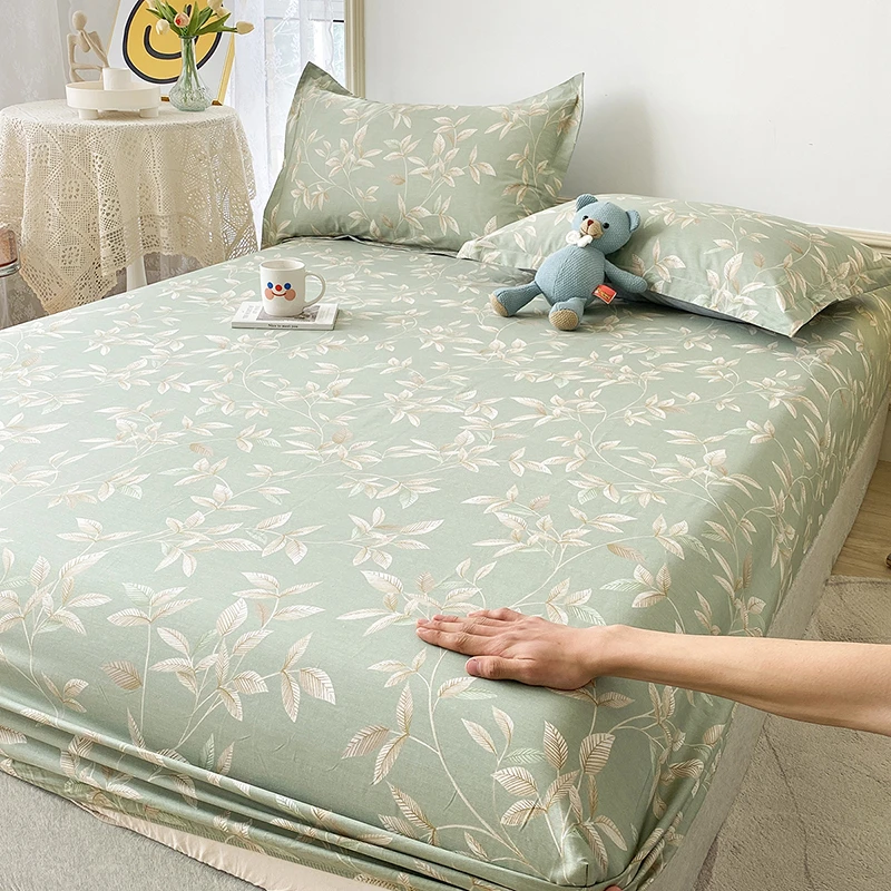 清下架花型全棉床笠纯棉床笠多尺寸加密纯棉床罩加大保护罩防滑