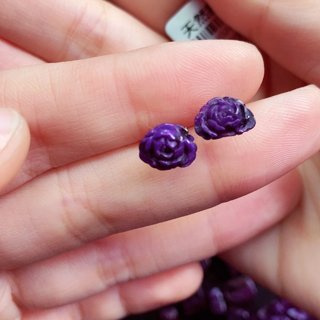 苏纪石（舒俱来）耳钉银S925镶嵌