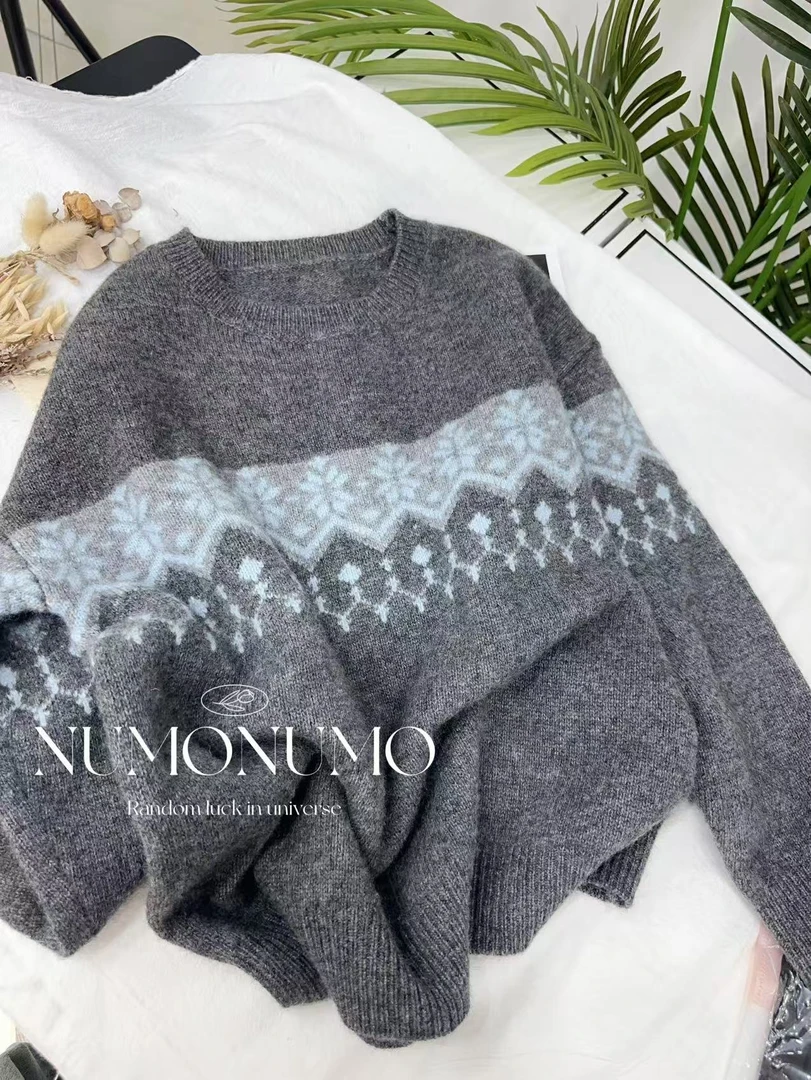 【海盐灰蓝】2025新款套头百搭针织套头百搭A692