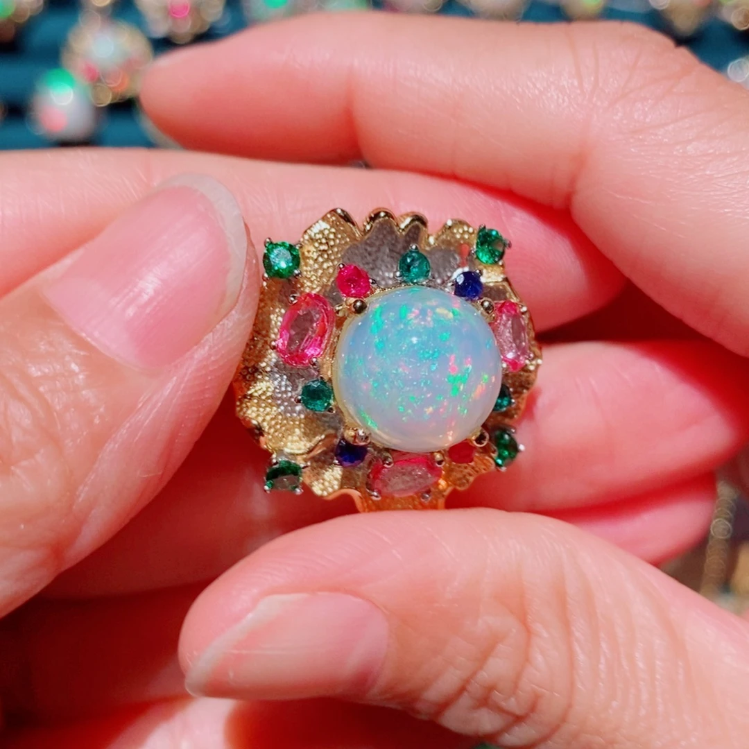 银S925镶嵌欧泊戒指