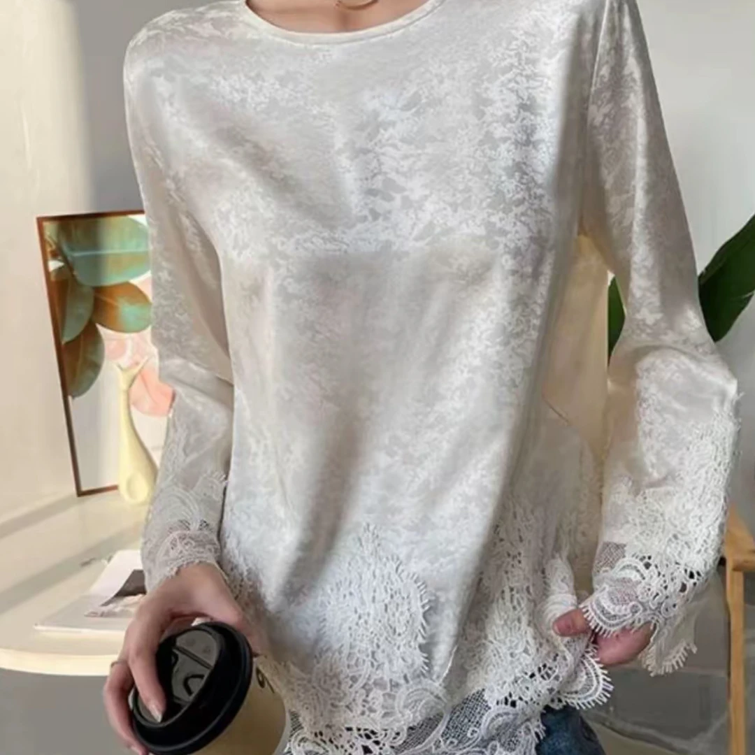 胖小旭蕾丝新款2025春款打底国风气质新中式蕾丝打底衫25005