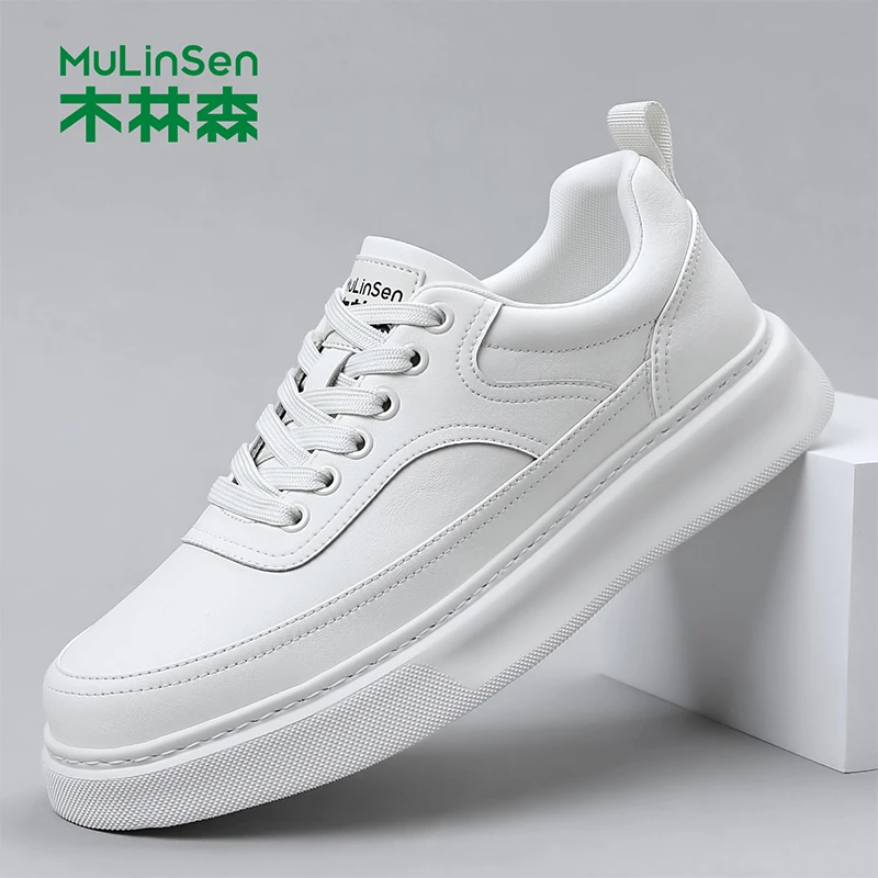 木林森男鞋2025新款休闲板鞋潮流增高小白鞋百搭透气运动男鞋5361