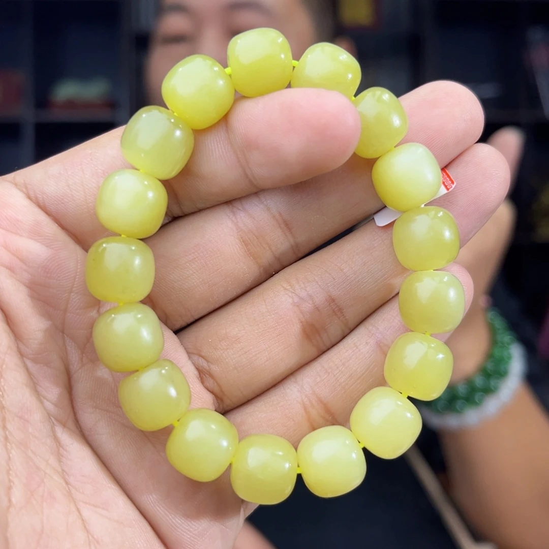 和田玉未镶嵌手串天然新疆和田玉若羌黄口料卡12老型