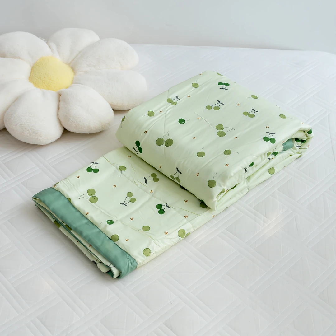【京かわ会社】莫代尔天然棉花凉感小冰被 绿樱桃