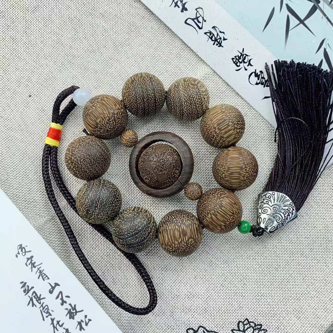 增香沉香木20MM蚂蚁沉流苏车挂件 MTX-0165