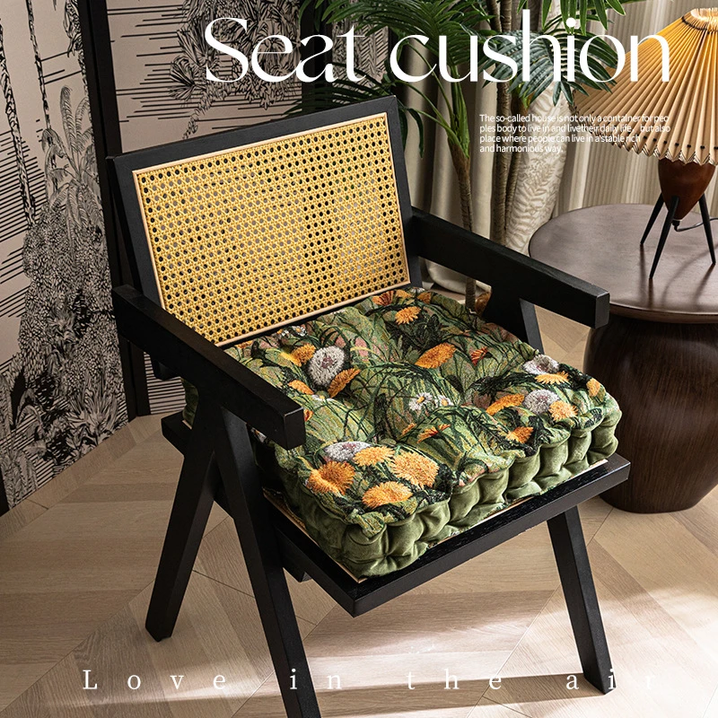绿野仙踪提花坐垫办公室久坐靠垫榻榻米垫可爱实用方形椅垫凳套