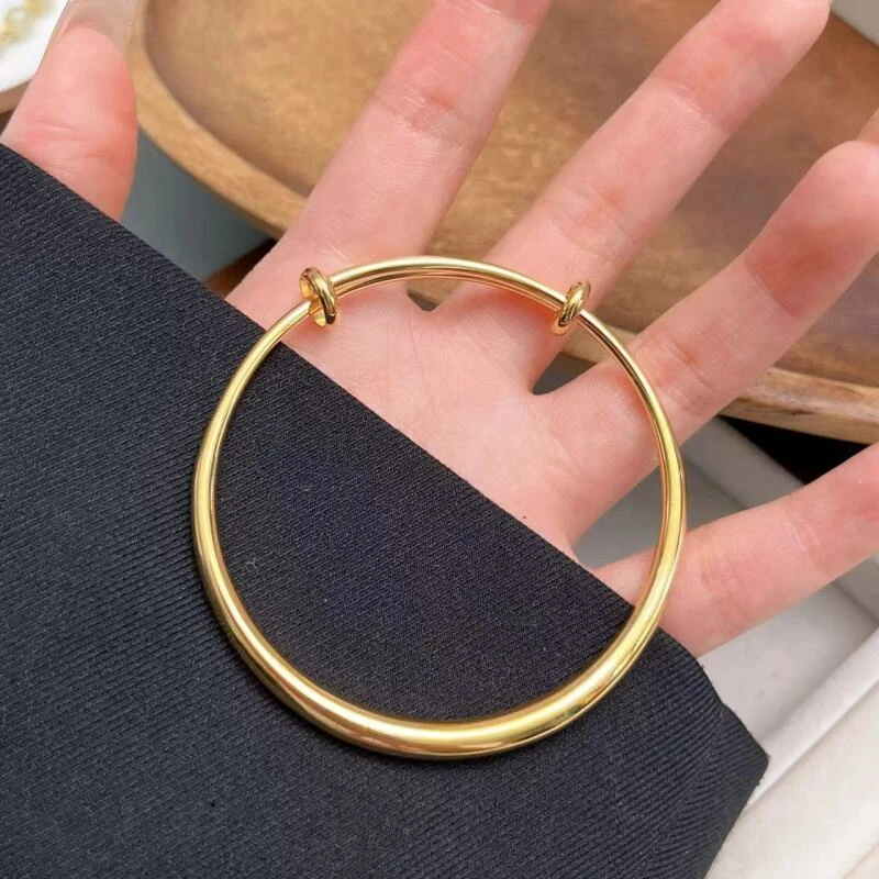 铜合金手镯 D274 气质轻奢时尚百搭小众简约素圈素款个性经典