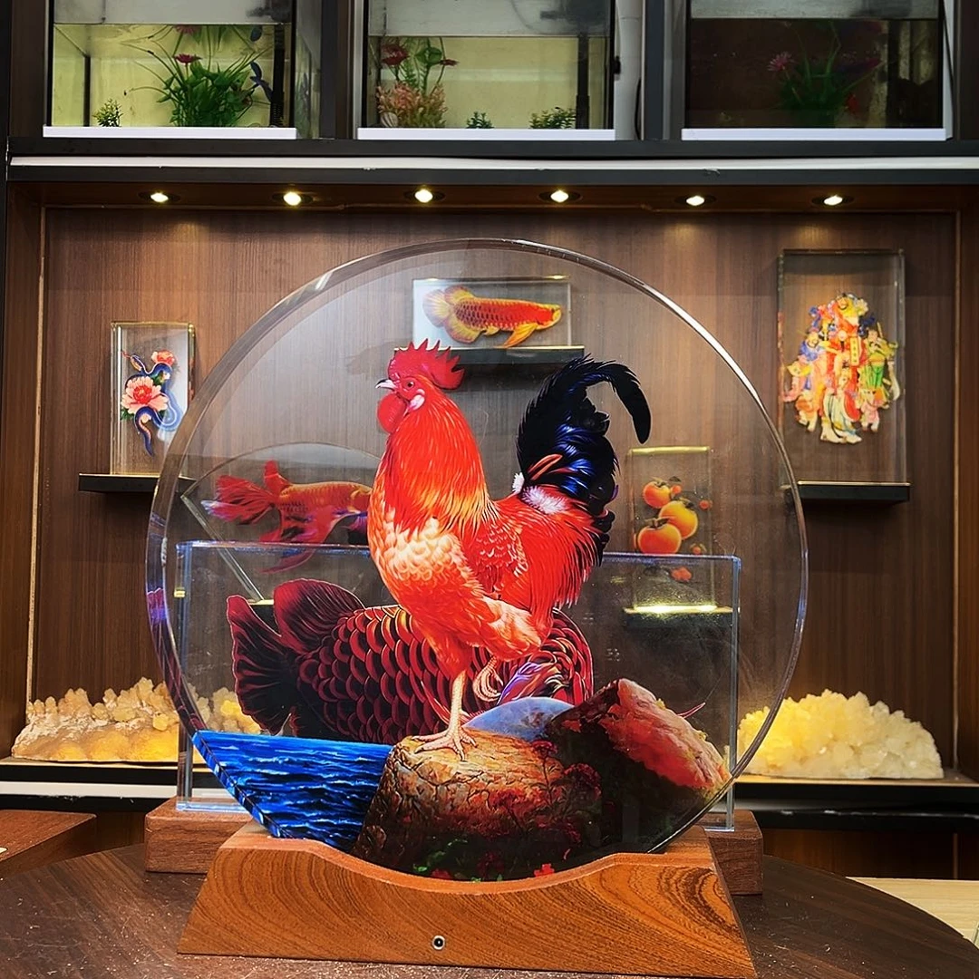 人造水晶大号圆形公鸡瑕疵