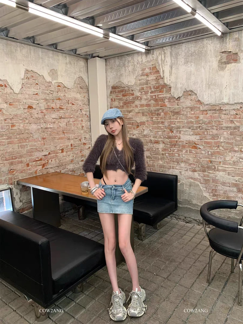 5172两色牛仔短裙S-XL【D1】