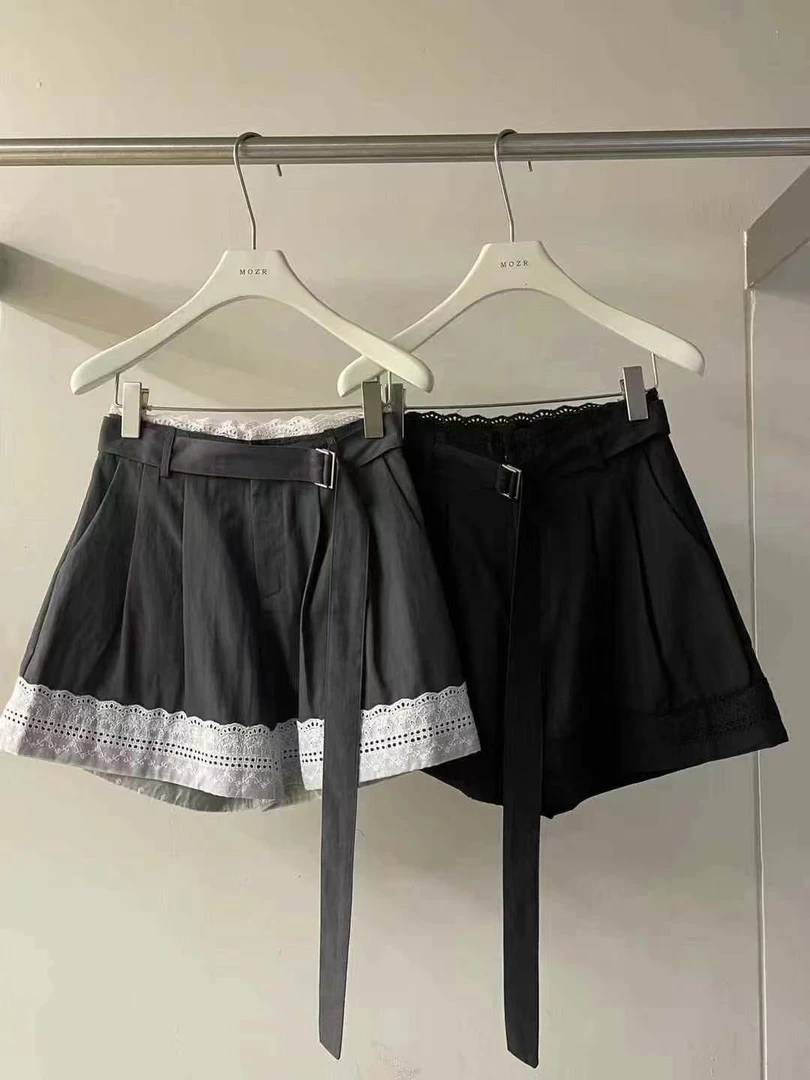 [灵韵]气质修身蕾丝拼接短裙百搭