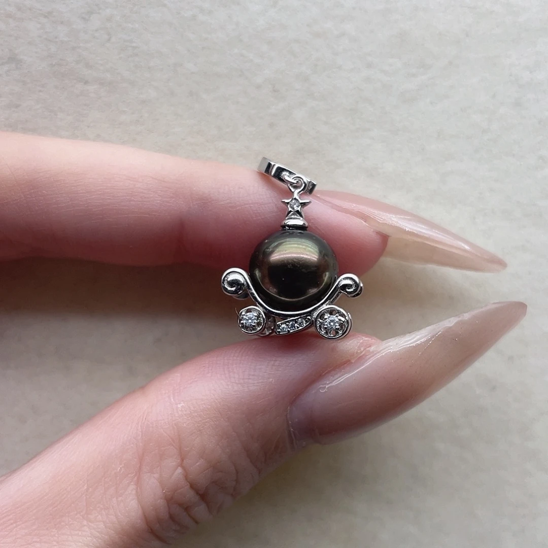 银S925镶嵌海水珍珠吊坠50