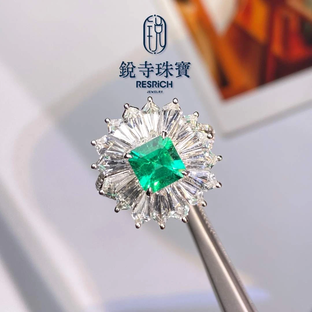 【破冰专属】18K金/天然祖母绿戒指/1.25ct/int/哥伦/极/GUILD-4834