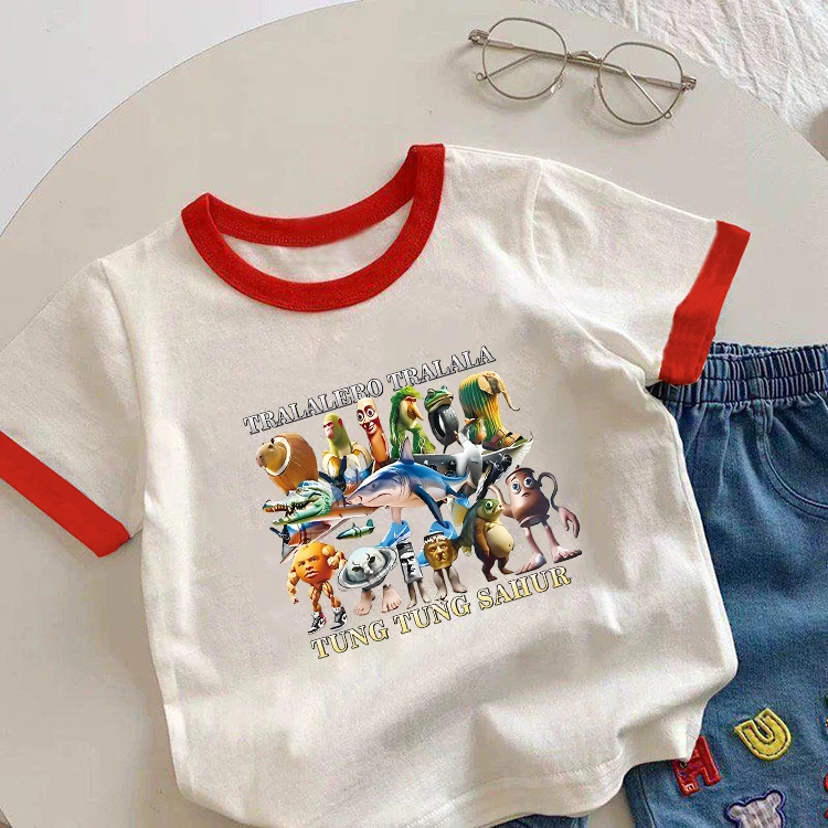 美国山海经通通哥木棍人童装潮牌周边衣服儿童短袖T恤打底衫上衣