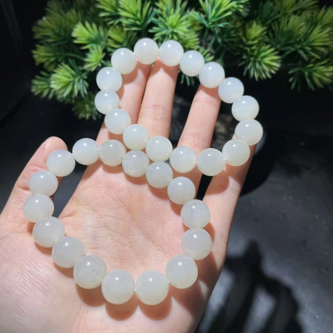 【玉经纶】-21770/Q24-和田玉手串多样性发其一12mm/约16颗