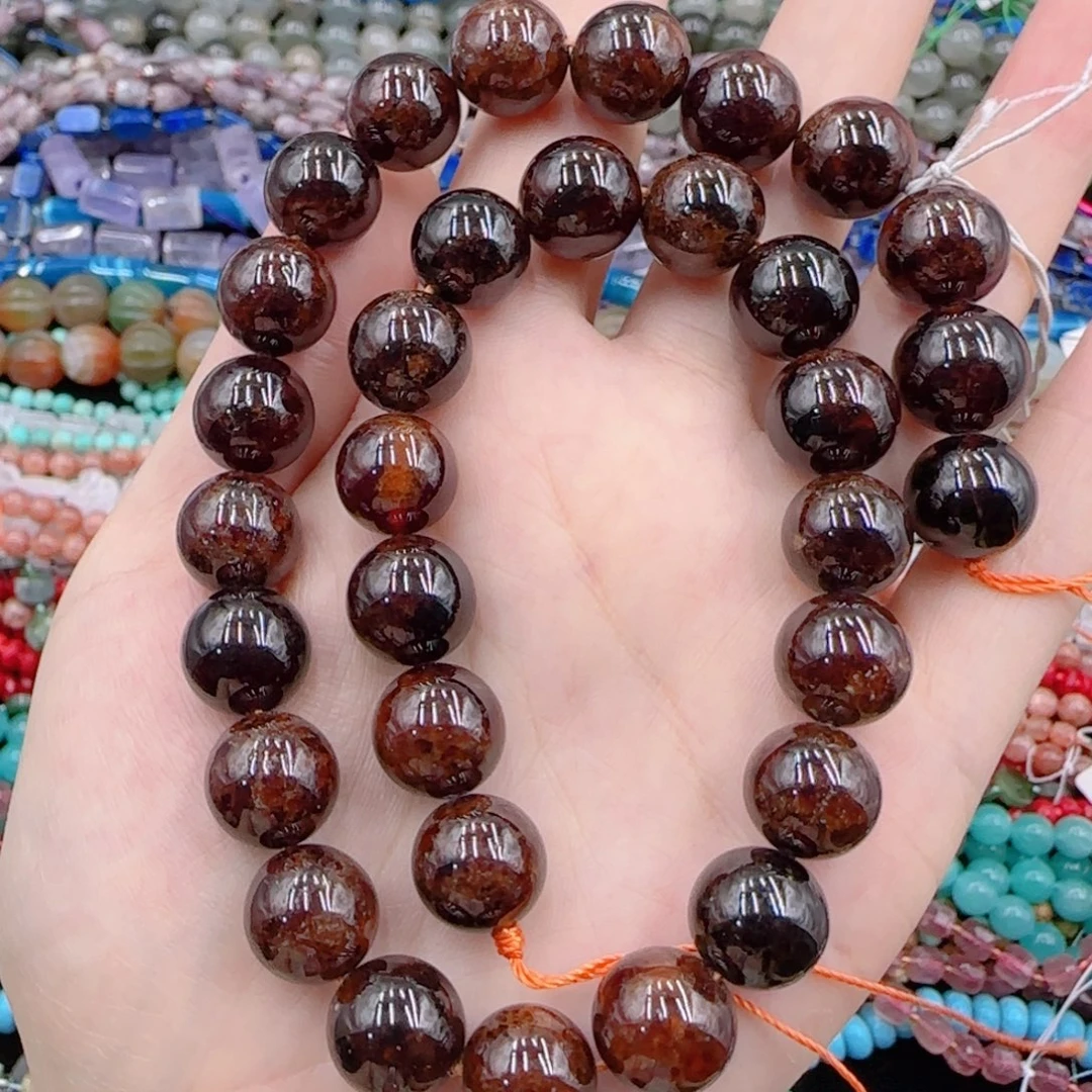 未镶嵌玛瑙/玉髓珠宝半成品老矿石榴石一条卡12