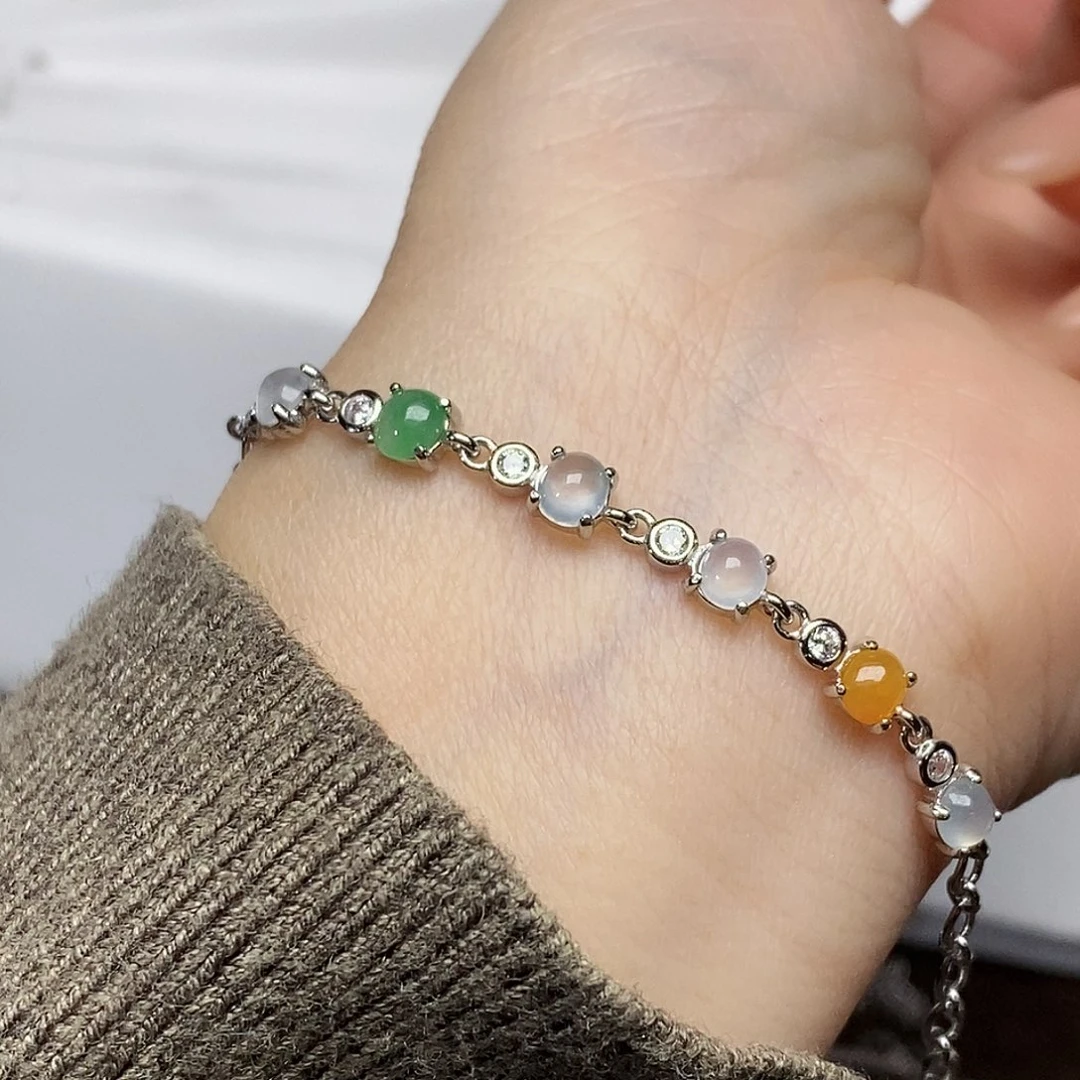 翡翠银S925镶嵌吊坠(不含链)天然A货翡翠自家放漏中