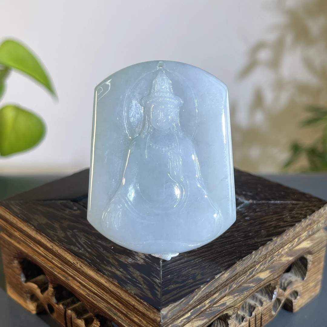 JCB20-54  天然缅甸A货翡翠   观音