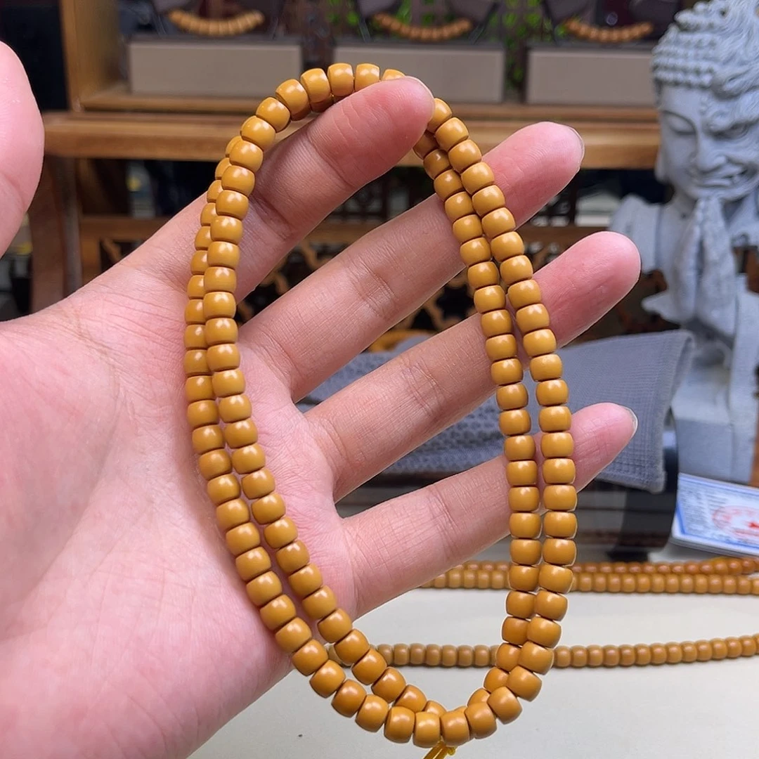 手串/手链橄榄核【听松文玩】sss级工艺精品橄榄核尖长串6.4素
