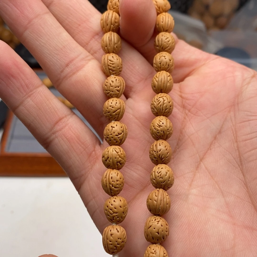 文玩核桃手串老*野生桃核