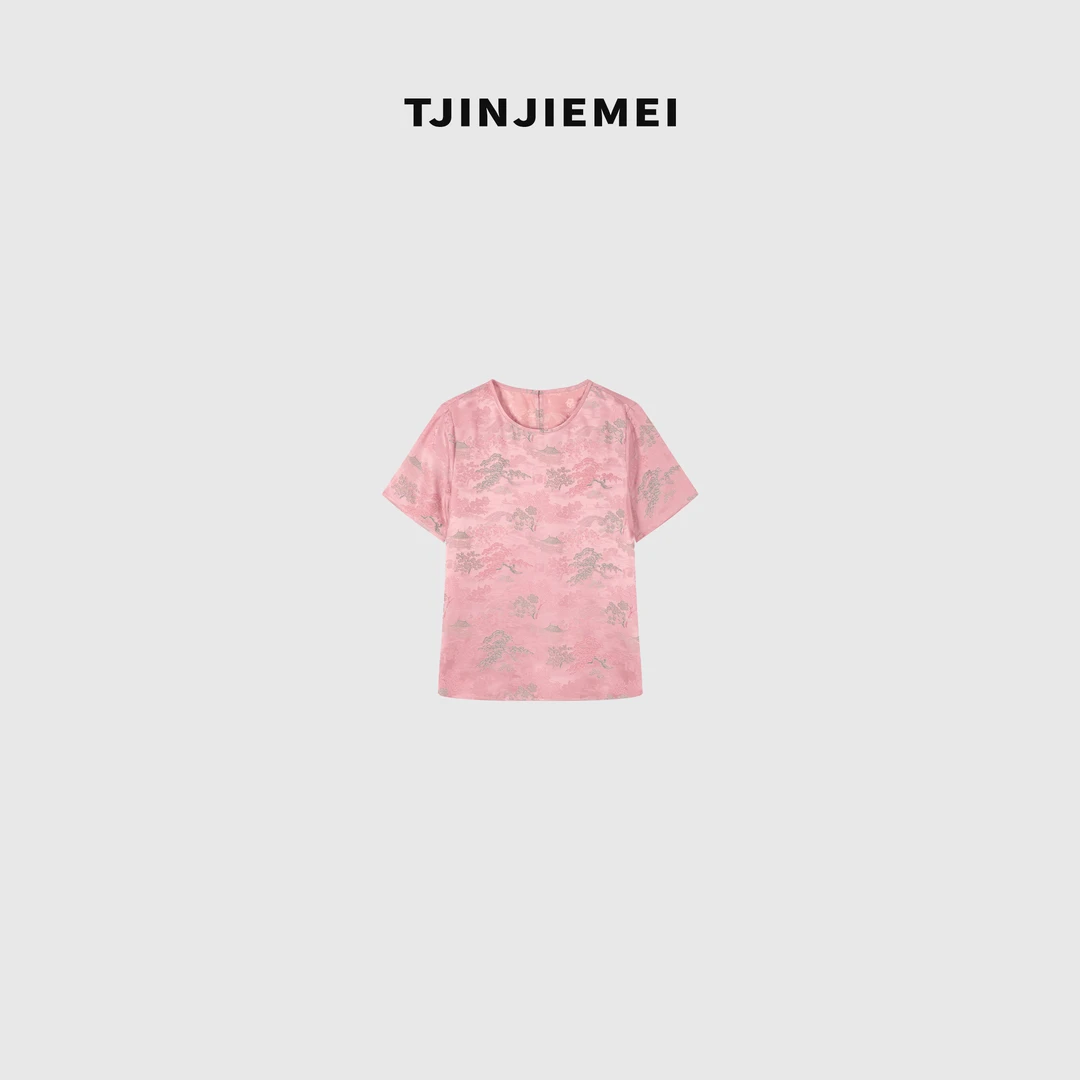 T井姐妹【锦绣】设计感国风短袖T恤DX2505-256808