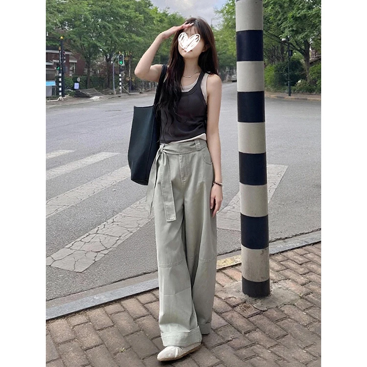 YIDENG美式辣妹撞色两件叠穿吊带背心夏外穿修身显瘦短款百搭上衣