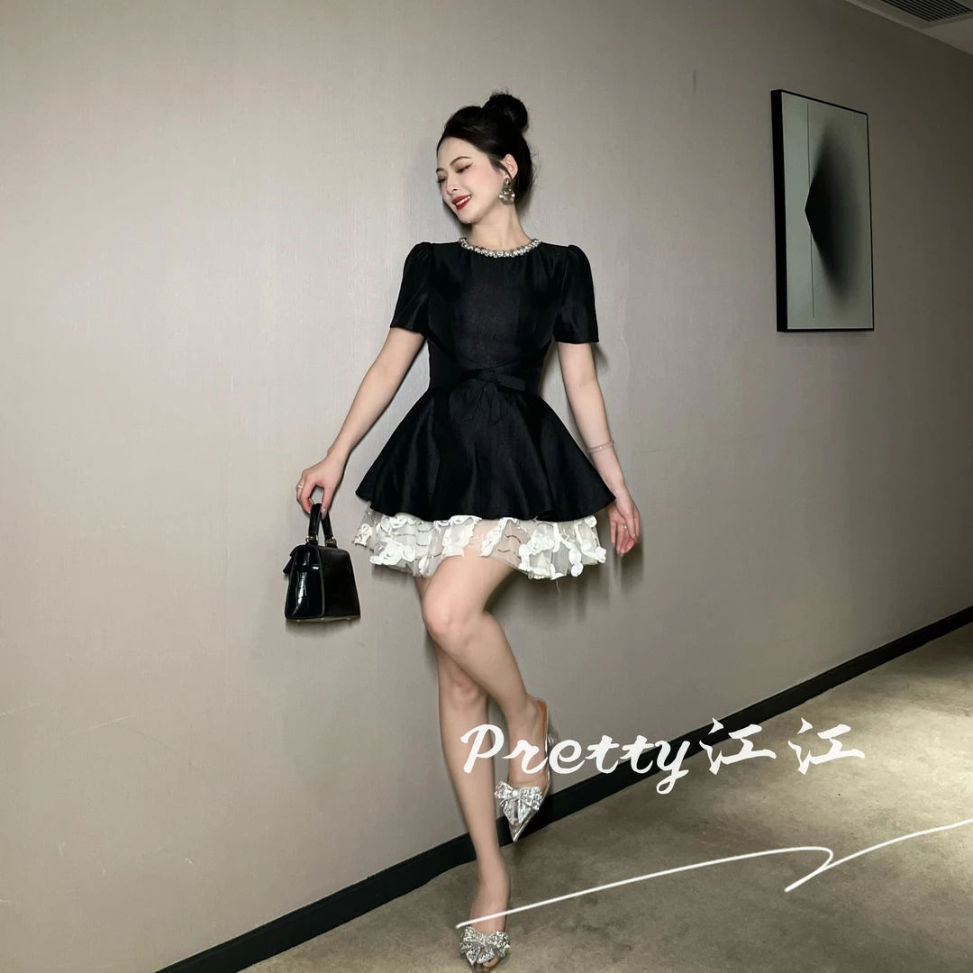 Pretty小众设计师品牌江江定制 赫本风轻奢名媛宴会连衣裙65362