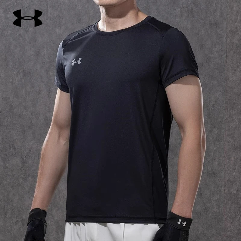 安德玛运动t恤男子夏季体能服透气快干休闲半袖健身训练圆领短袖t