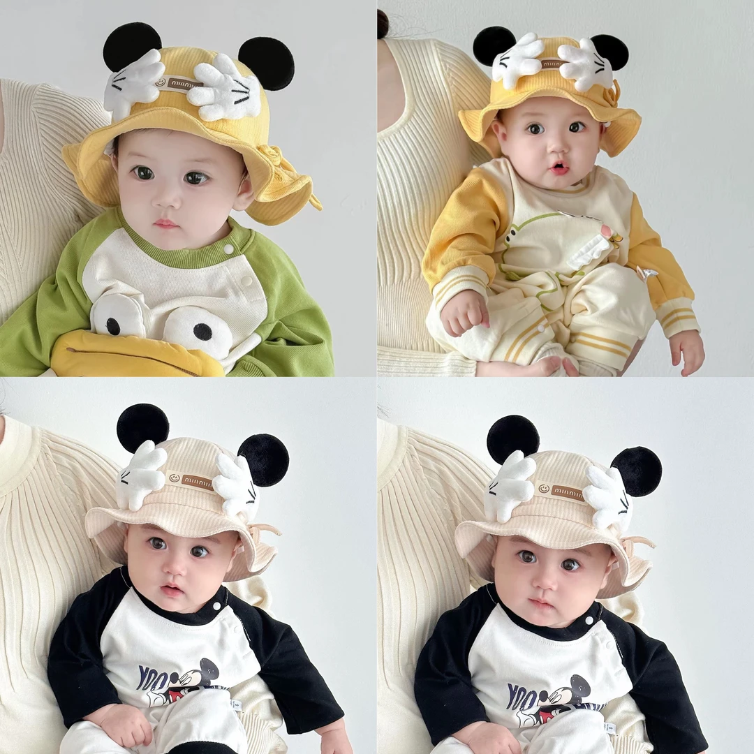 婴儿帽子秋冬新款手掌渔夫帽洋气超萌3-15个月可爱宝宝儿童渔夫帽