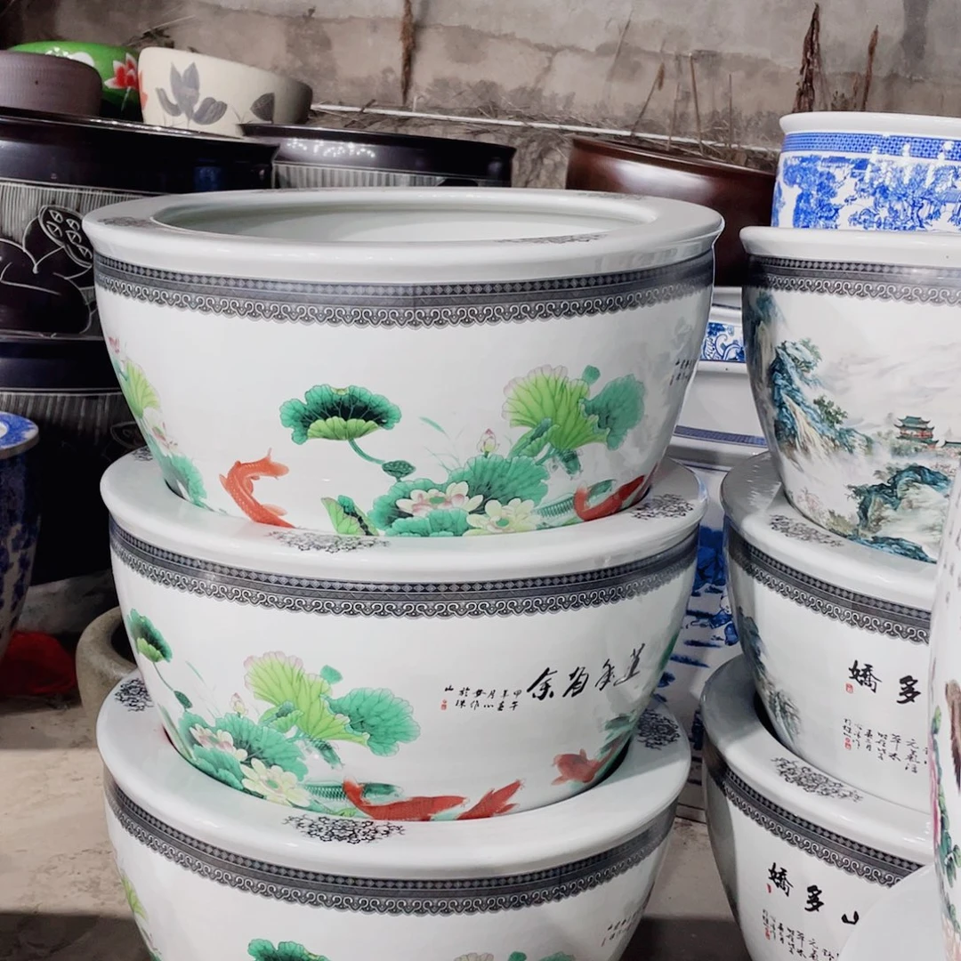 缸瓷器瓷器直径52高度30