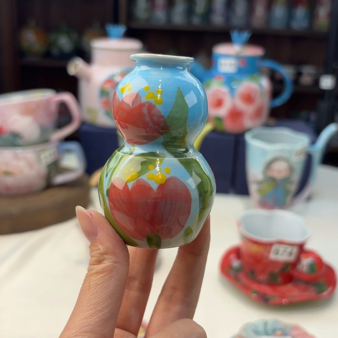 瓷片景德镇手绘高温釉下彩陶瓷茶具