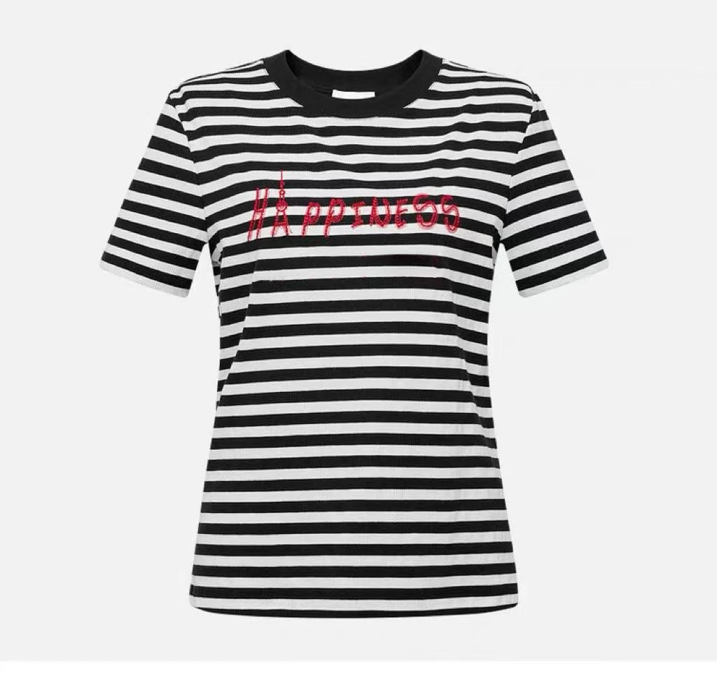 2025【雅Y订单】春夏新款时尚休闲夏季春夏修身条纹圆领T恤(5SEP01）