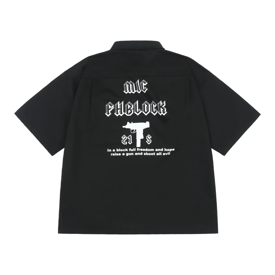 【老派玩家-街区义火】奇卡诺Chicano匪帮乌兹冲锋枪印花衬衣