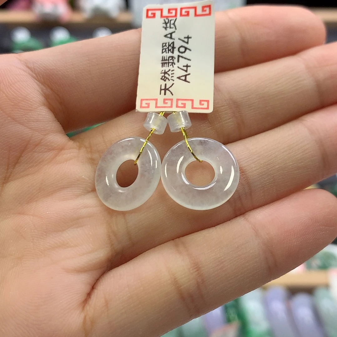 未镶嵌翡翠耳饰甜甜圈