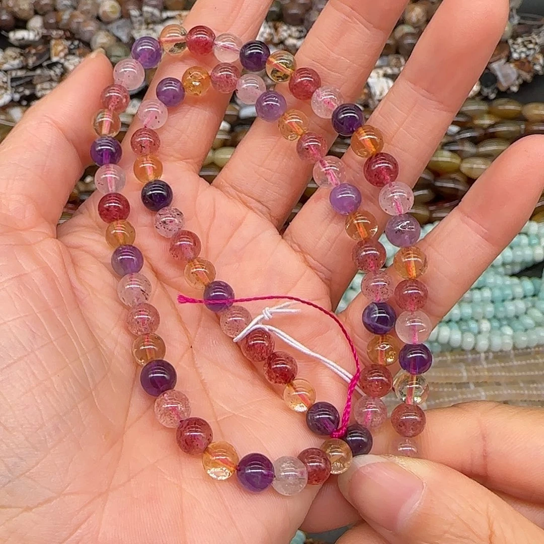 玛瑙/玉髓合金珠宝半成品水晶多宝6mm一条