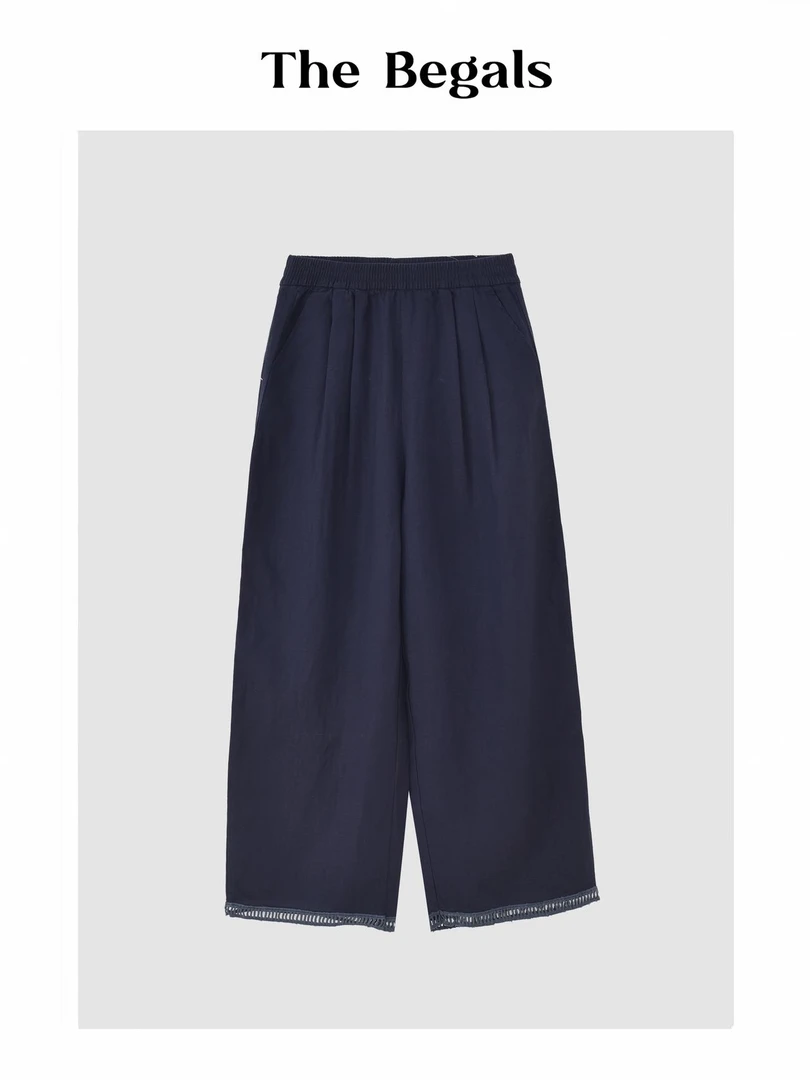 菲菲惊喜社1589 雨露麻镂空休闲裤