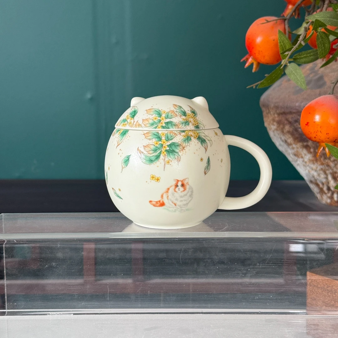 猫趣陶瓷大肚办公杯大容量家用