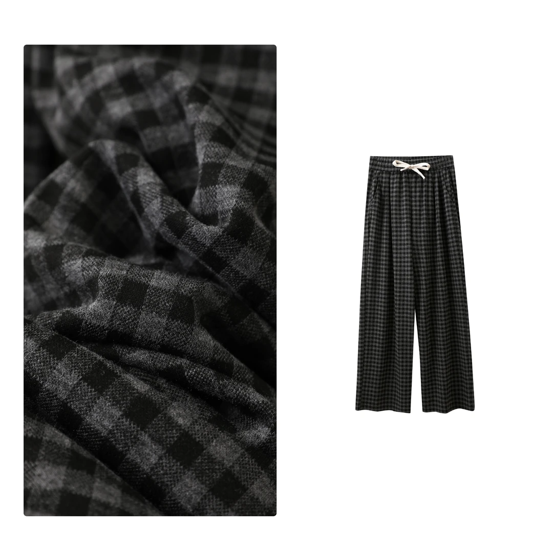 门店28&9！"格"外百搭！实力显瘦~高腰垂感直筒阔腿休闲裤女 C20377