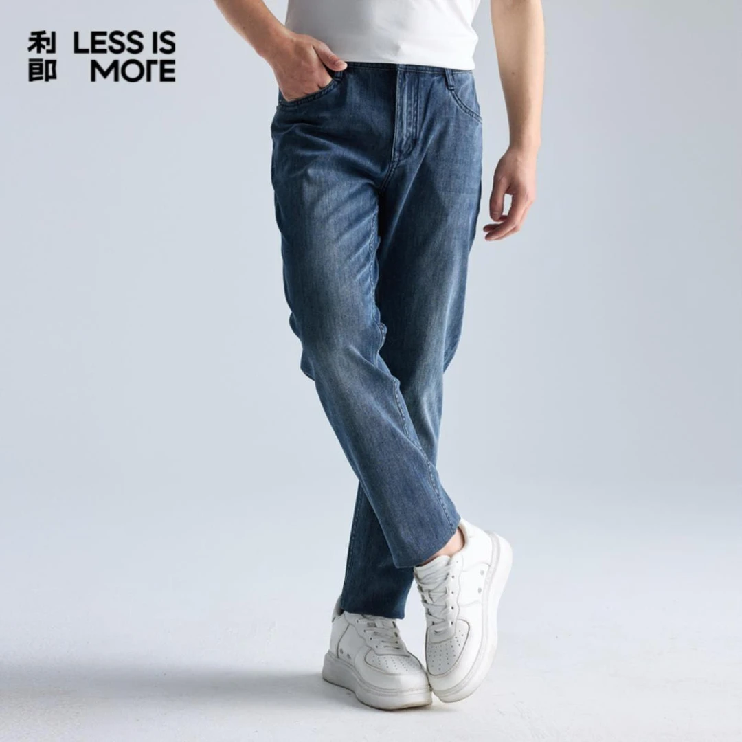 利郎【莱赛尔水洗】男薄款弹力时尚休闲百搭舒适修身中腰牛仔裤穿搭